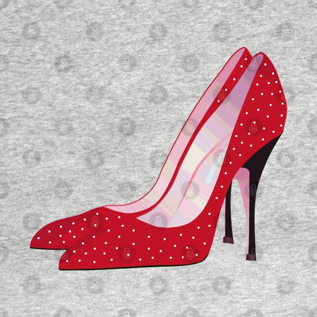 Red High Heels with Polka Dots by SandraKC